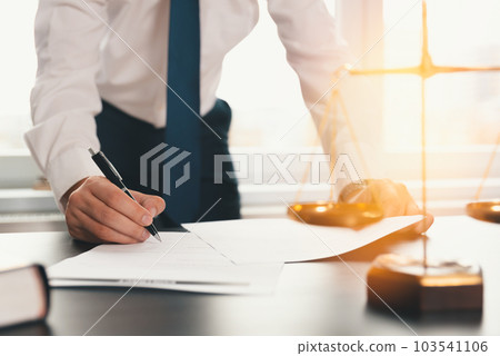 Attorney working at the office 103541106