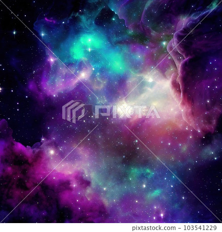 Space Background Green Realistic Cosmos Backdrop Starry Nebula