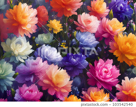 Floral paper art with volumetric pattern. 103542540