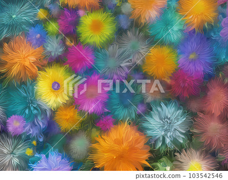 Flower paper stack abstract pastel flat. 103542546