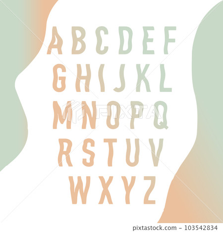 Vector of stylized wave font and alphabet. 103542834