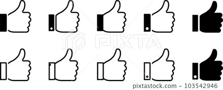 Good sign line drawing and silhouette set 103542946
