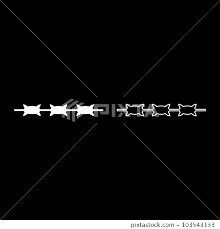 Barbed wire prison concept set icon white color vector illustration image solid fill outline contour line thin flat style Barbed wire prison concept set icon white color vector illustration image solid fill outline contour line thin flat style 103543133