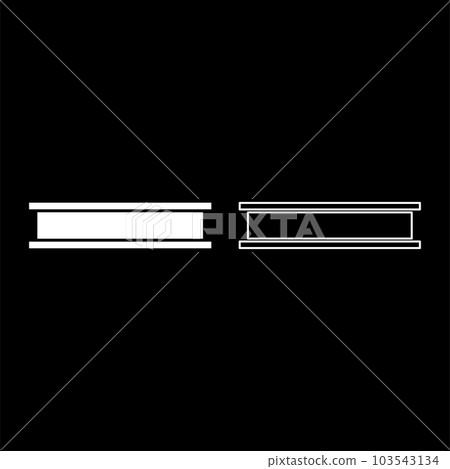 Beam girder I-beam steel bar rail piece for construction metal industry concept building material set icon white color vector illustration image solid fill outline contour line thin flat style Beam girder I-beam steel bar rail piece for construction metal industry concept building material set icon white color vector illustration image solid fill outline contour line thin flat style 103543134
