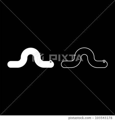 Creeping worm earthworm crawling invertebrate creep creature helminth parasite pest crawl angleworm set icon white color vector illustration image solid fill outline contour line thin flat style Creeping worm earthworm crawling invertebrate creep creature helminth parasite pest crawl angleworm set icon white color vector illustration image solid fill outline contour line thin flat style 103543178