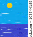 Painting of sky, sea and sun 103544189