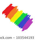 Painting of rainbow color on white background, LGBTQ Pride Month, LGBTQ flag 103544193