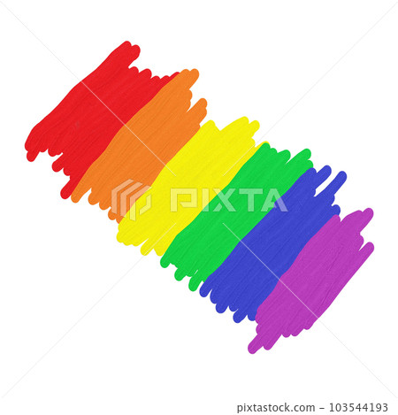 Painting of rainbow color on white background, LGBTQ Pride Month, LGBTQ flag 103544193