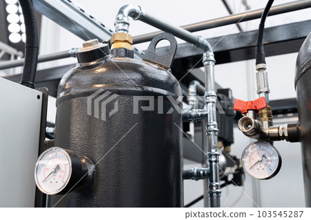 Gas tank with pressure gauge on a gas plant 103545287