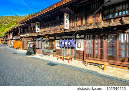 長野縣中山道奈良井宿的街景 103546333