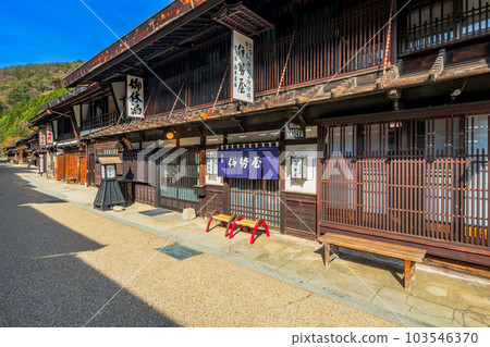 長野縣中山道奈良井宿的街景 103546370