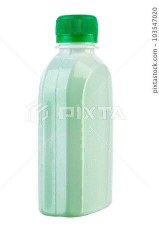 Detergent in a plastic bottle without an inscription, isolated on a white background. 103547020