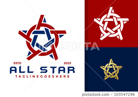 Letter A All Star Monogram Logo vector icon illustration 103547296