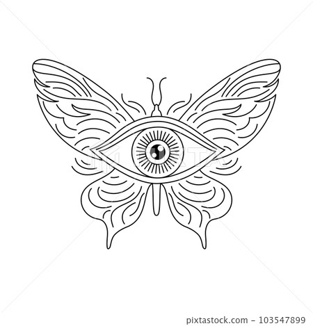 All seeing eye and butterfly All seeing eye and butterfly 103547899