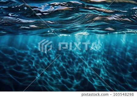 Background shot of aqua sea water surface, generative AI. Background shot of aqua sea water surface, generative AI. 103548298