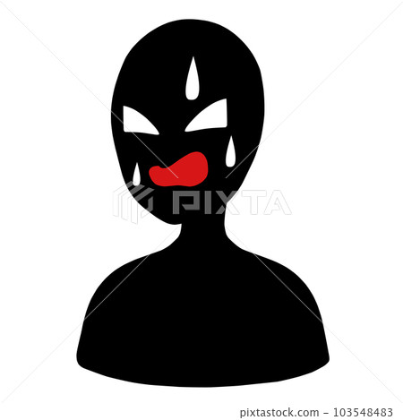 不耐煩的小人形象剪影人物圖標插畫素材 103548483