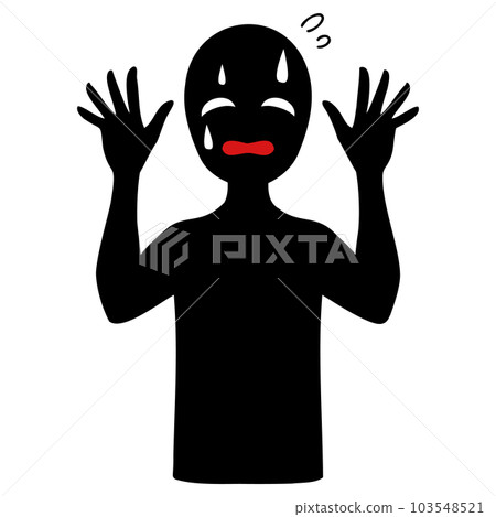 不耐煩的反派形象的剪影人物插畫素材 103548521