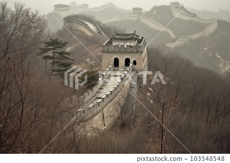 The Great Wall of China is a series of historic fortifications, generative AI. The Great Wall of China is a series of historic fortifications, generative AI. 103548548