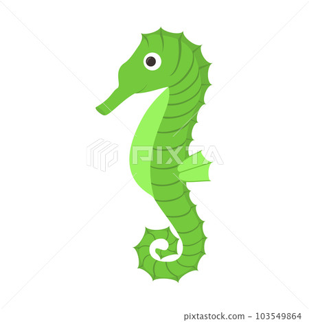 Vector illustration. Seahorse. Isolated object on a white background. 103549864