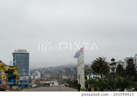 View of Batumi port in spring 103549915