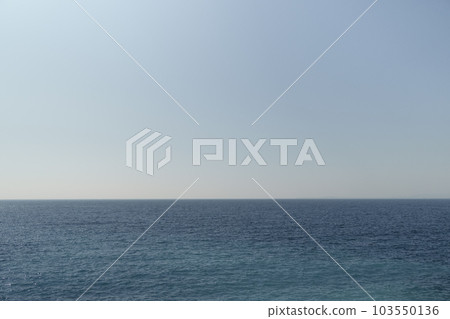 Mediterranean Sea background.Clear dark blue water. Stock Photo