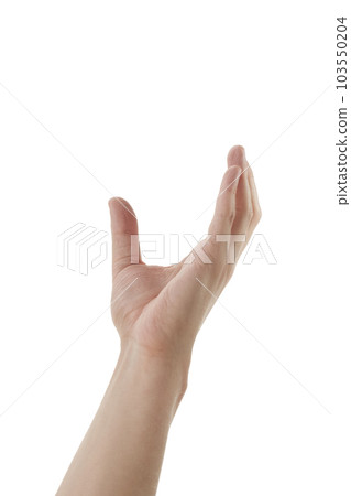 Man hand to hold something isolated on white background Man hand to hold something isolated on white background 103550204