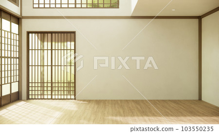 Nihon room design interior with door paper and wall room japanese style. Nihon room design interior with door paper and wall room japanese style. 103550235