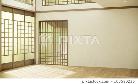Nihon room design interior with door paper and wall room japanese style. Nihon room design interior with door paper and wall room japanese style. 103550236