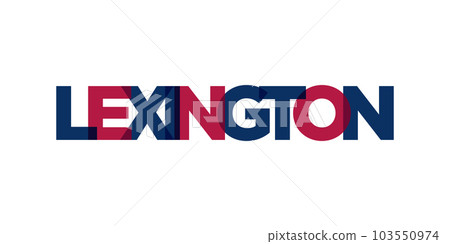 Lexington-Fayette, Kentucky, USA typography slogan design. America logo with graphic city lettering for print and web. 103550974