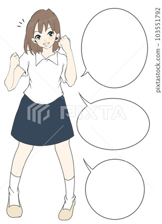 Illustration material of a cool girl with a guts pose (1) Illustration material of a cool girl with a guts pose (1) 103551792