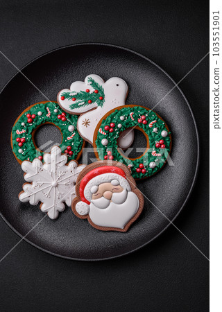 Fresh delicious baked christmas or new year gingerbread cookies Fresh delicious baked christmas or new year gingerbread cookies 103551901