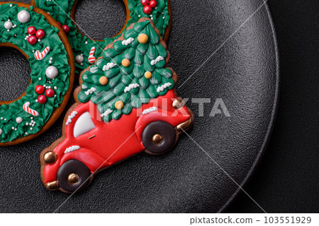Fresh delicious baked christmas or new year gingerbread cookies Fresh delicious baked christmas or new year gingerbread cookies 103551929