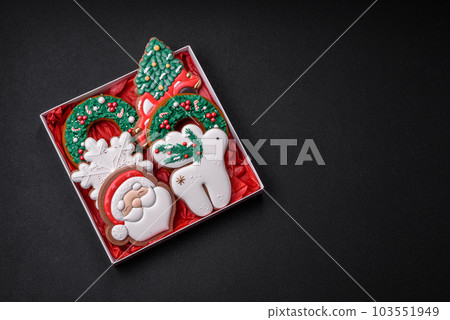 Fresh delicious baked christmas or new year gingerbread cookies Fresh delicious baked christmas or new year gingerbread cookies 103551949