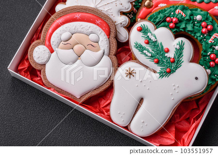 Fresh delicious baked christmas or new year gingerbread cookies Fresh delicious baked christmas or new year gingerbread cookies 103551957
