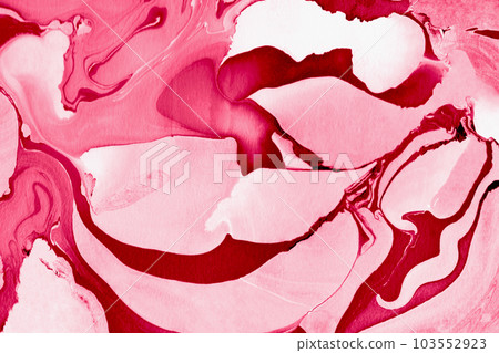 Spread-out acrylic paint. Abstract background, made in the technique of fluid art. Demonstrating the colors of 2023 - Viva Magenta Spread-out acrylic paint. Abstract background, made in the technique of fluid art. Demonstrating the colors of 2023 - Viva Magenta 103552923