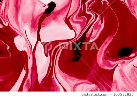 Spread-out acrylic paint. Abstract background, made in the technique of fluid art. Demonstrating the colors of 2023 - Viva Magenta Spread-out acrylic paint. Abstract background, made in the technique of fluid art. Demonstrating the colors of 2023 - Viva Magenta 103552925
