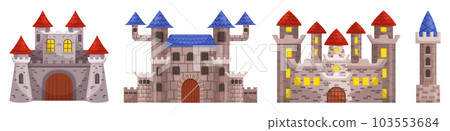 Majestic Medieval Castles With Towering Architecture, Fortified Walls, And Grandeur. Symbol Of Power, Strength Majestic Medieval Castles With Towering Architecture, Fortified Walls, And Grandeur. Symbol Of Power, Strength 103553684