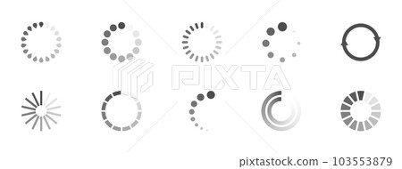 Download sign set. Load icons set. Load system. Data load. Loading bar 103553879