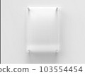 Blank vertical A4 transparent glass office corporate Signage plate Mock Up Template, Board For Branding, Logo. Transparent acrylic advertising signboard mockup front view. 3D rendering 103554454