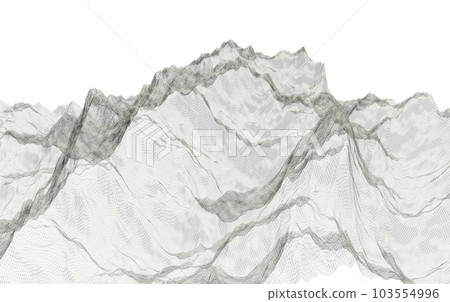 3d Wireframe png of mountains polygonal landscape. 3d rendering 3d Wireframe png of mountains polygonal landscape. 3d rendering 103554996