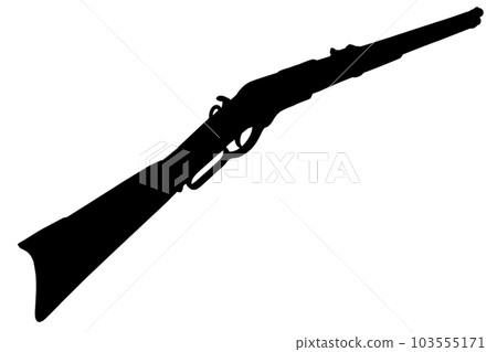 Old west period .44-40 Winchester lever-action repeating rifle M1866 black silhouette 103555171
