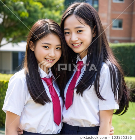 我用圖像生成畫了一個女孩，她是兩個高中生的好朋友。 103555356