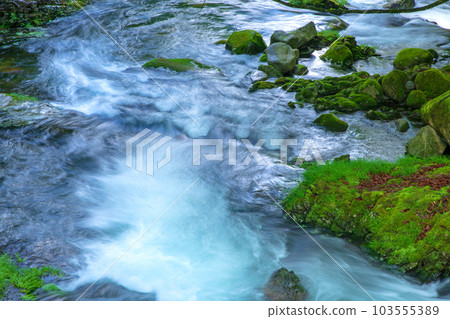 從鹿沼市古峰神社附近的瀧之鼻橋眺望的大石川 103555389