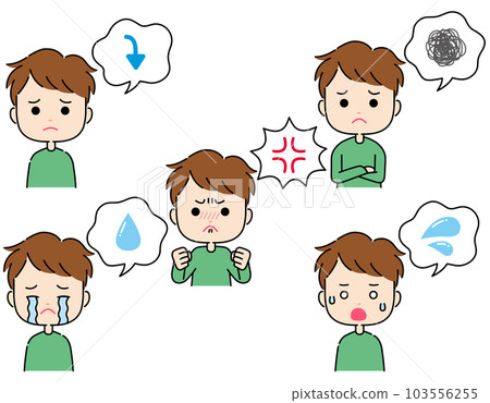 帶有語音氣泡的男性負面情緒表達圖 103556255