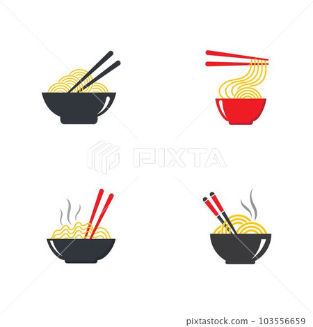 Hot noodle logo vector icon 103556659