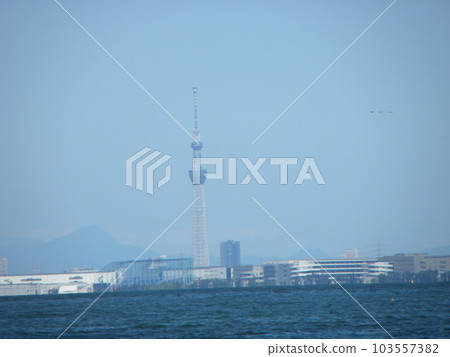Tokyo Skytree seen across Tokyo Bay 103557382