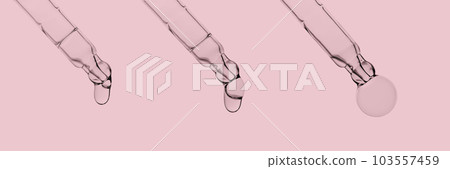 A banner with several pipettes with serum or other cosmetic product. A banner with several pipettes with serum or other cosmetic product. 103557459