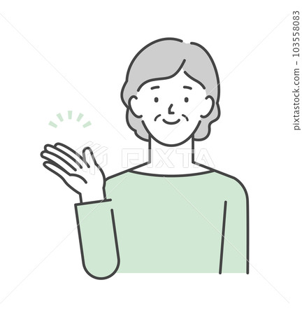 Senior woman recommended by guide / introduction pose 103558083