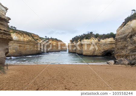 Photograph of rock formations at Loch Ard Gorge on the Great Ocean Road in Australia Photograph of rock formations at Loch Ard Gorge on the Great Ocean Road in Australia 103558244
