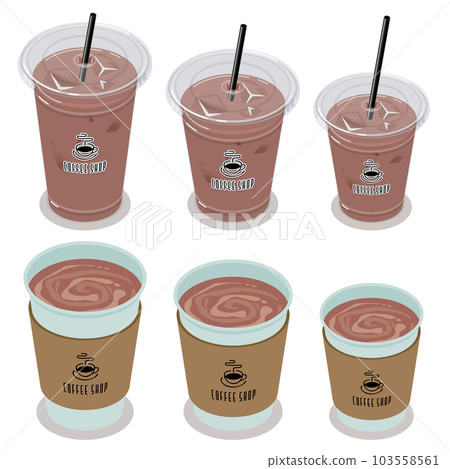 Isometric vector illustration of takeaway cocoa 103558561